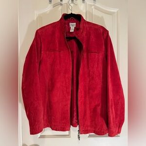 Chicos Red Suede Jacket